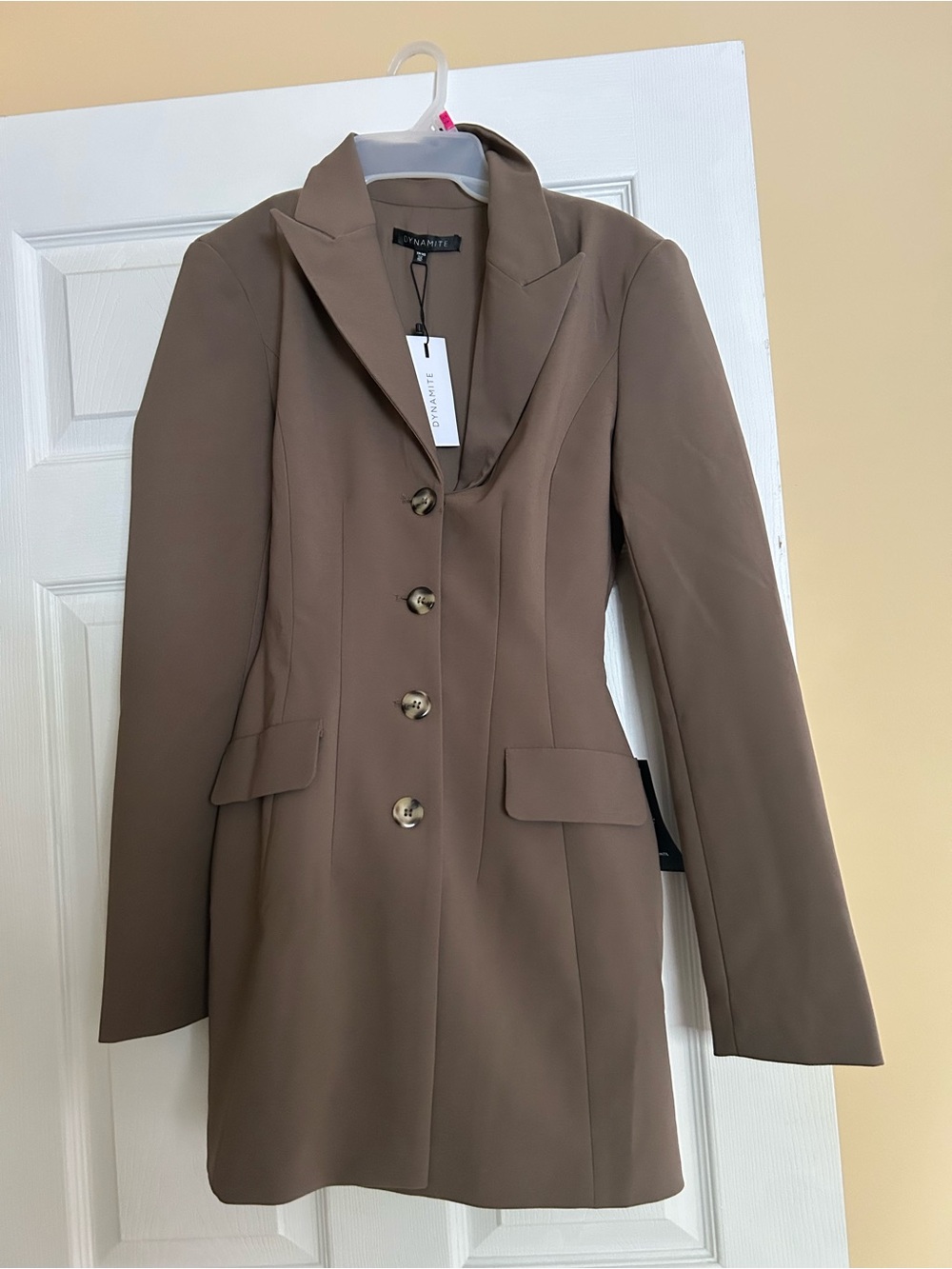 Dynamite Taupe Blazer Dress